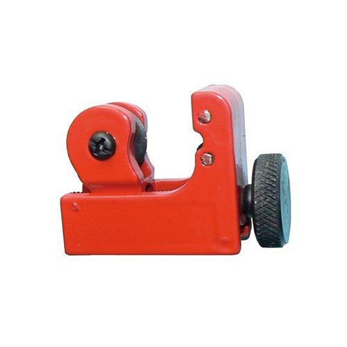 A red Rolson 22mm Mini Tube Cutter with a black adjustment wheel and silver cutting wheel.